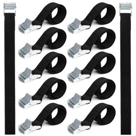 Lashing Straps Short Tie Down Strap with Clamping Lock Set - 12 Pieces 40 cm Lashing Straps Lashing Strap Fastening Straps Adjustable Black for Bicycle Luggage Packages 2.5 x 40 cm