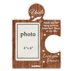 Uncle Gifts from Niece Nephew, Fathers Day Thanksgiving Christmas Birthday Gifts for Uncle, Acrylic Puzzle Picture Frame, 4 x 6 Inch Photo