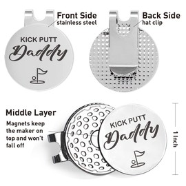 QVUXZ Daddy Golf Ball Marker Gifts, Daddy Golfing Gifts from Daughter Son Kids, Fathers Day Golf Gifts, Birthday Christmas Golf Lover Gifts for Dad, Golfer Gifts for Dad, Kick Putt Daddy