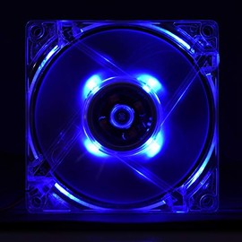Ventilador de refrigeración de caja de PC de 4 pines mudo, 80mm Luz LED 12V Refrigerador de computadora, Para refrigeración de caja de computadora(Azul)