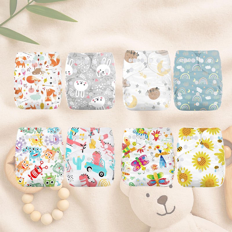 Kolo 2 Reusable Baby & Newborn Nappies + 2 Bamboo