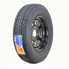 WINDA Trailer Tire Wheel Assembly ST205/75R15 8-Ply D 107L 5 Lug on 4.5" PCD Black Mod Rim