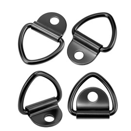 Hugwish 4pcs Lashing Eyelets Stainless Steel Heavy Duty Load Capacity 450 kg, Lashing Eyelets Car Trailer Black V-Ring for Trailers Trucks Cars Boats Kayak