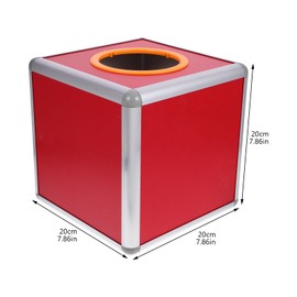 NUOBESTY Lottery Lucky Draw Box Red Square Raffle Case Ball Game Box Multifunctional Storage Ticket Card Cards Bonus Ball Storage Container 8 Inches