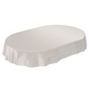 ANRO Oilcloth Tablecloth Oilcloth Tablecloth Polka Dots Plain Beige Oval