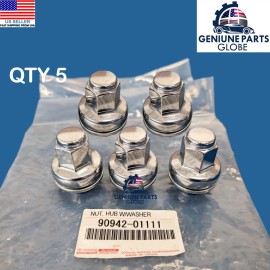 Lexus GENUINE OEM LEXUS 07-23 LS460 LS600h LC500 LC500h SILVER WHEEL LUG NUT SET OF 5
