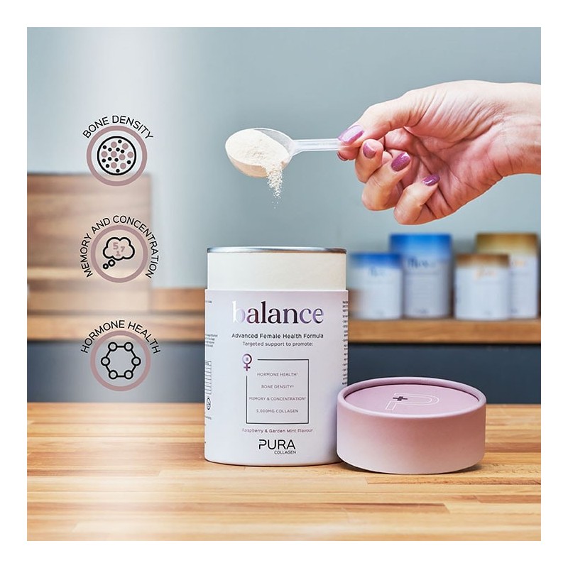Pura Collagen Advanced Formula Raspberry & Garden Mint 224g