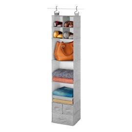 ECANVER Organizador Closet Ropa Zapatos 10 Espacios Colgable Gris