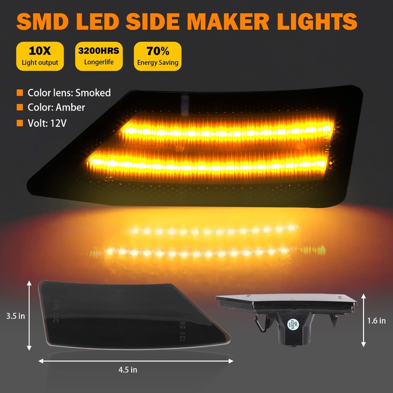LED Side Marker Lights for Ford Ranger Lariat XL XLT