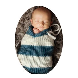 Newborn Baby Boy Girl Photography Pros Sleeping Bag Costume Outfits Crochet Knitted Wrap Swaddle…