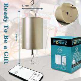 Fonmy Hanging Display Motor 10 RPM Low Speed with Remote for Wind Spinner Ornament Hanging Decor Baby Crib Mobile Battery Operated Motor-Golden Color-Low Speed