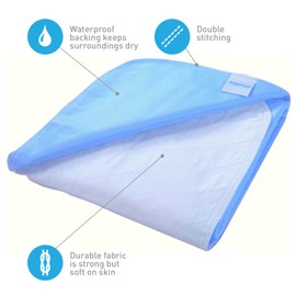 Large Premium Absorbent Waterproof Bed Pad (34 x52 Inch) - Washable 300x for Underpad Incontinence Protection for Seniors, Adult, Child, or Pets