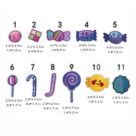 Buer Homie Candy Applique 11 Piece Iron-On Patches Set for Clothing Repairs