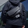 Men's black hard shell slingback cross bag travel hip bag messenger bag fashion hip bag daily bag basic Black/FREE