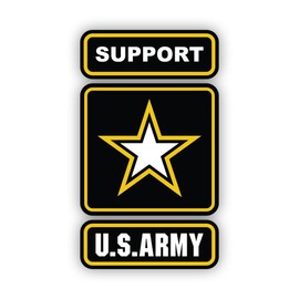 Army Support Sticker Decal - Self Adhesive Vinyl - Weatherproof - Made in USA - Served Vet Veteran Star - 2.32" x 4"