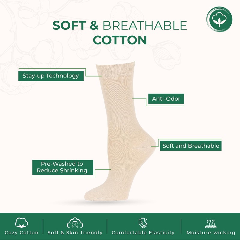 7BIGSTARS KINGDOM Women's Cotton Fun Crew Socks - 4 Pack