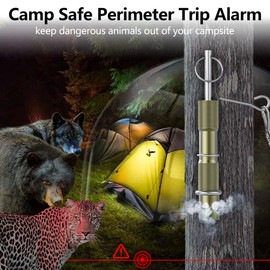 Perimeter Trip Alarm with Trip Wire, Camp Trip Wire Alarm Device Use 209 Primers Early Warning Security System for Camping Property Safety Bear Deterrent Trip Alarm