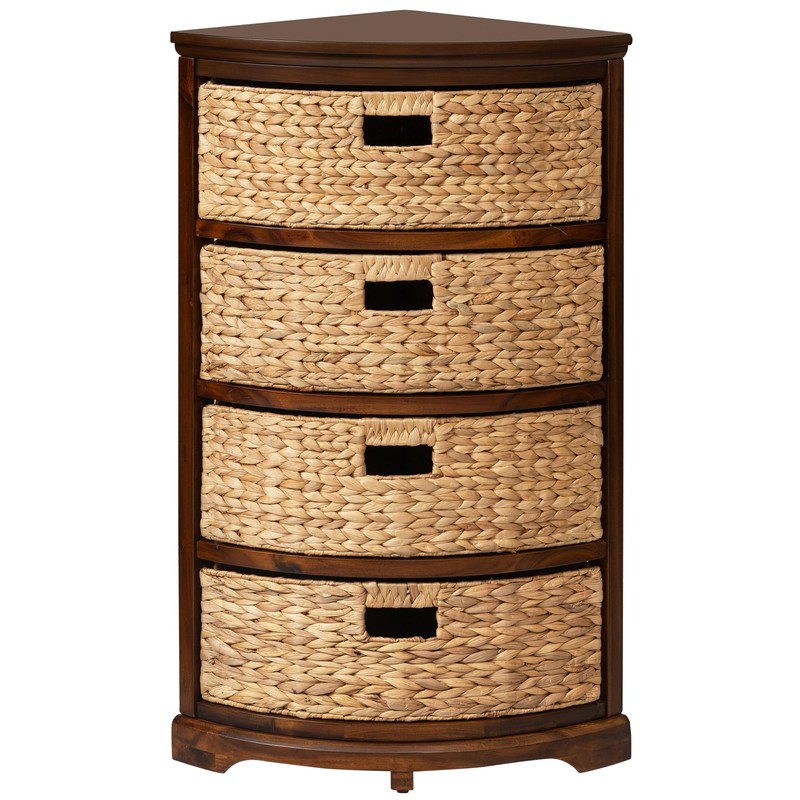 eHemco Hampton Meadows 4 Tier X-Side Corner Table Storage Cabinet