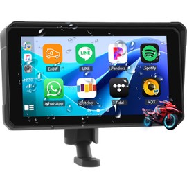 Portable Motorcycle Carplay Screen with Wireless CarPlay Android Car, 6 Inch IP68 Waterproof Motorcycle GPS CarPlay Screen Supports Bluetooth, Mirrorlink, Siri