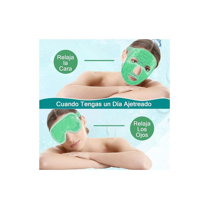 2 Piezas Máscara de Hielo para Ojos y Cara, Mascarilla