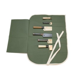 Yoshihiro Cotton Knife Pouch/bag Japanese Sushi Chef Knife Accessories (6 slots, Olive-Green)