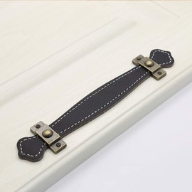 SUPVOX 2pcs Leather Drawer Pulls Vintage Practical Suitcase Handles Leather Pull Handles for Drawer Cabinet Door Black