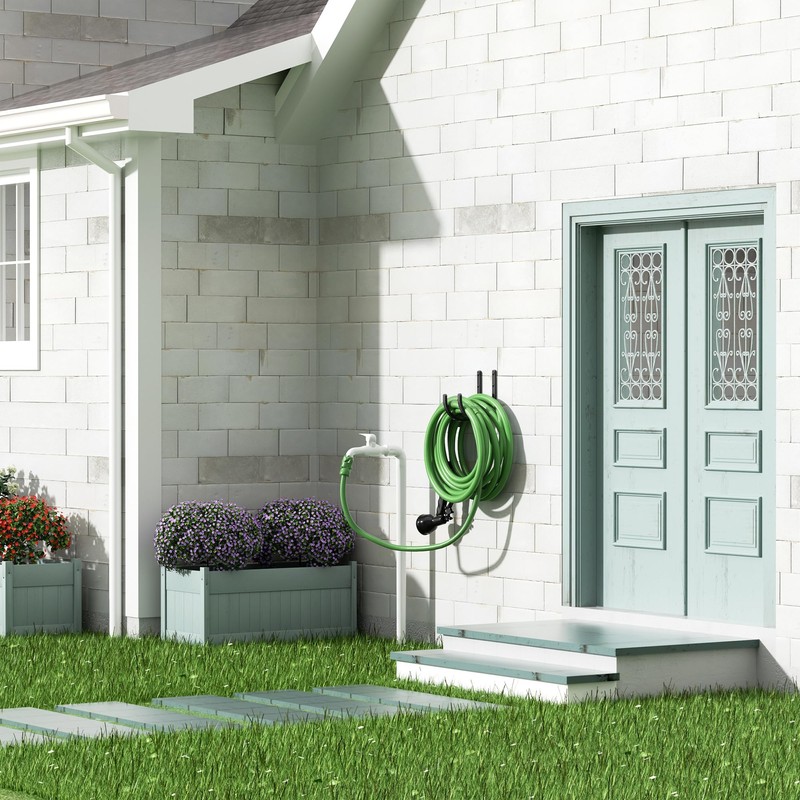 Garden Hose Holder Wall Mount - Aluminum Hose Hanger for
