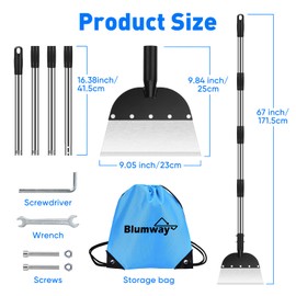 Blumway Flat Shovel,Snow Shovel, Ice Scraper, 67” Multifunctional Cleaning Shovel, Ice Removal Tool for Road/Yard Outdoor Garden Cleaning Scraper, Weed Remover for Lawn Edging, Driveway Weeding Tool