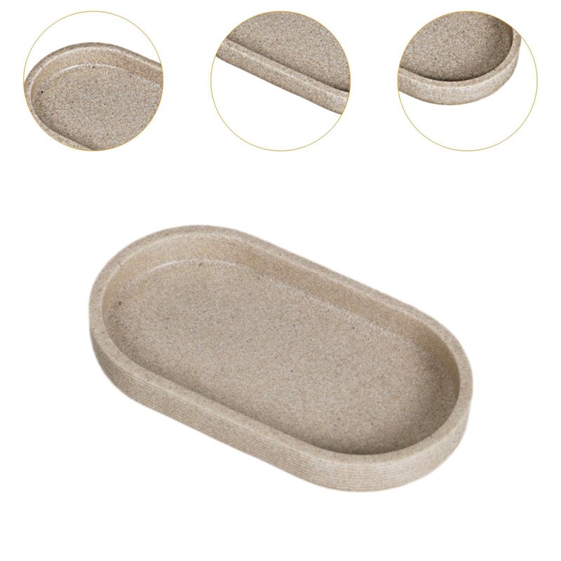 B Baosity Soap Dispenser Tray Vanity Tray Oval Shape Sleek