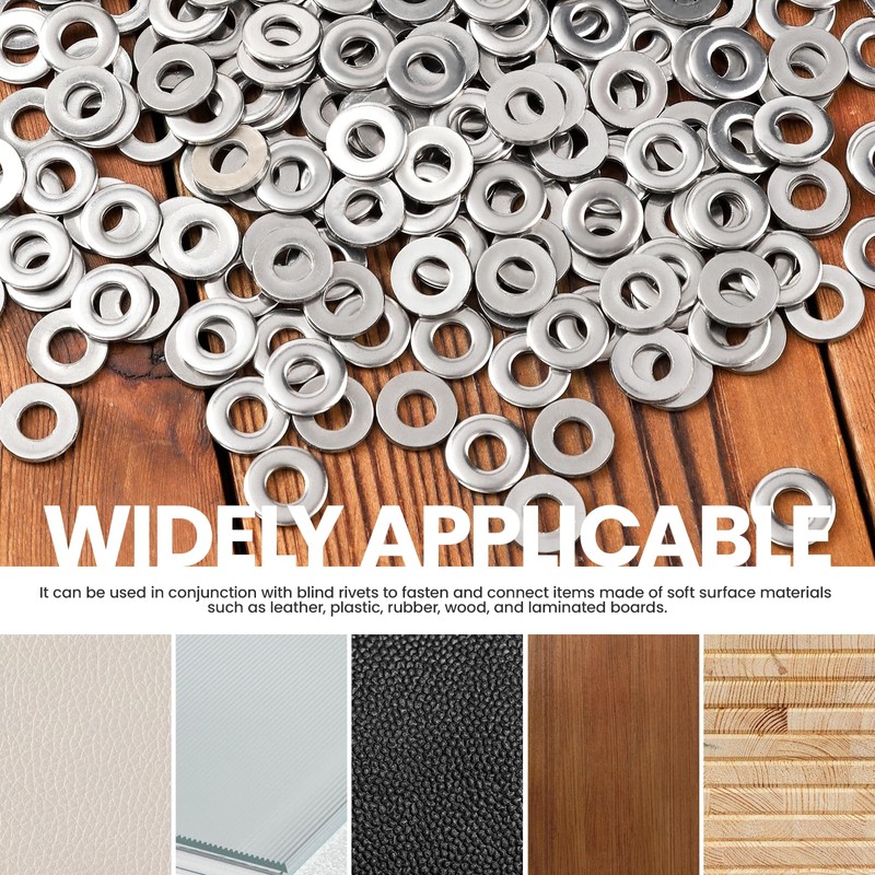 HNYYZL 350-Piece 304 Stainless Steel POP Rivet Washers for 3/16"