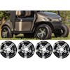 Golf Cart 10" Wheel Covers Hub Caps W/Chrome Spokes for