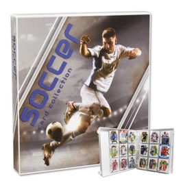 UniKeep Soccer Themed Trading Card Case With 10 Pages. Additional Pages Can Be Added Caes is Fully Enclosed To Protect Cards