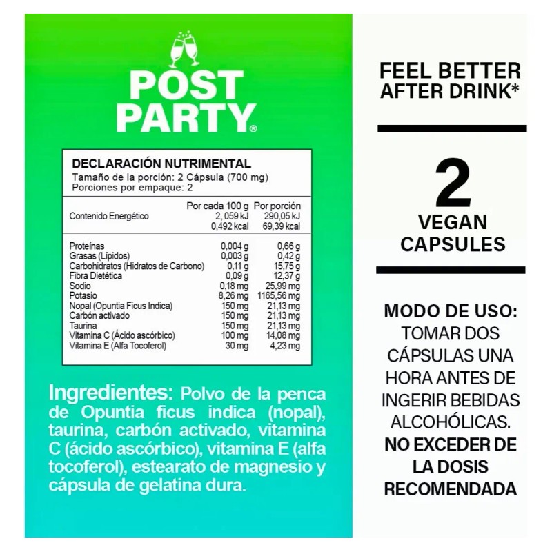 Pastillas Cpsulas Anti Cruda Resaca Post Party Blinlab Sin Sabor