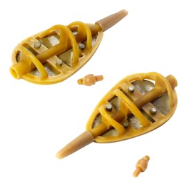 PRO FILSTAR Inline Method Feeder Oval Set 2 x 20 g Feeders - Drop Shape Feeder - Anti Tangle Sleeve & Quick Release - Carp Assembly - Bottom Fishing - Carp Fishing Accessories - Carp Fishing