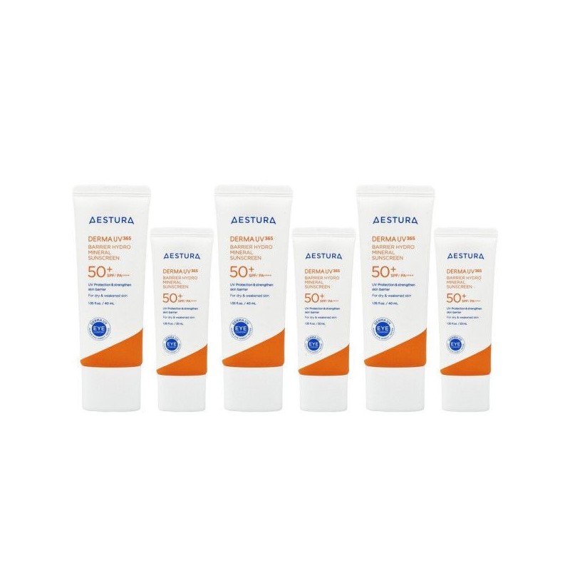 estra Aestura Derma UV365 Barrier Moisture Inorganic Sunscreen 40ml+20ml x