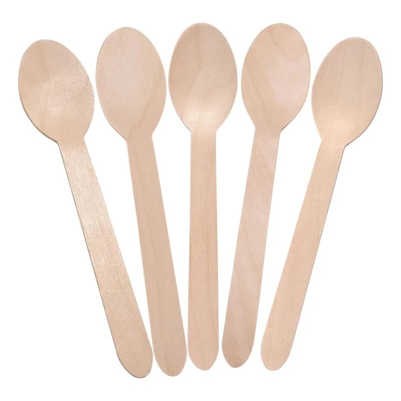 Cuchara Desechable de Madera Guppi 100 pza Biodegradable