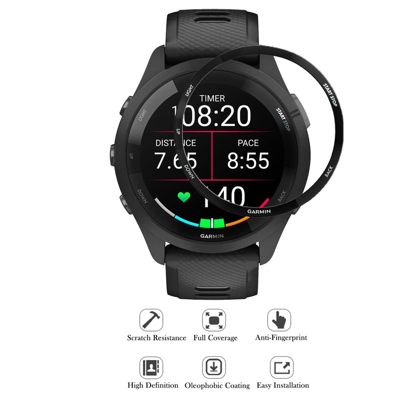 3 Pack for Garmin Forerunner 265 Screen Protector, 3D Full
