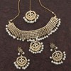 Aheli Ethnic Wedding Wear Faux Kundan Collar de cuentas (blanco)