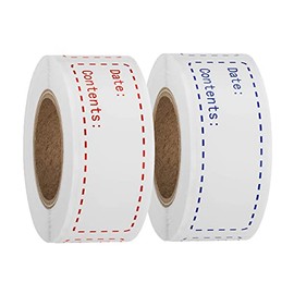 320pcs Removable Freezer Labels, 1 x 3 Inch Food Storage Stickers, Refrigerator Freezer Paper Label Easy Clean Leaves No Residue, Red and Blue