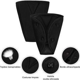 Cinturón de seguridad Ajustador, Firme Auto Hombro Cubierta protectora para cinturon de auto,firme auto hombro correa para el cuello de Tela de Malla de Aire Transpirable (Negro-1)