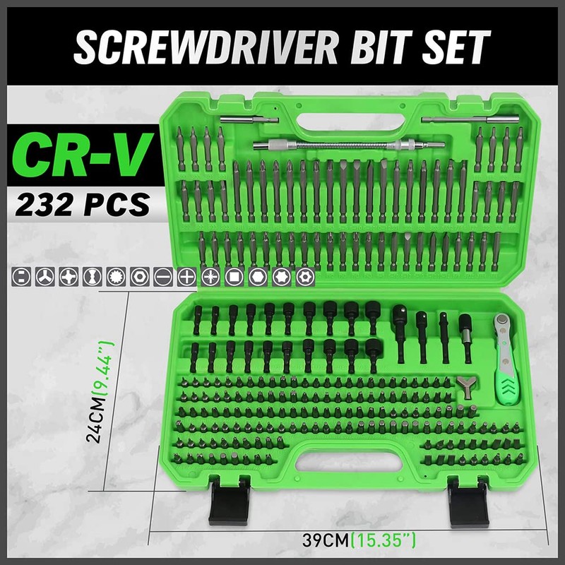 SWANLAKE 232-Piece Ultimate Screwdriver Bit Set, Cr-V Impact Driver Bit
