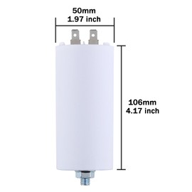 VEXUNGA 40uF 450V Starting Capacitor CBB60 Capacitor 40µF 450 Volt Motor Capacitor Capacitors 50 x 106 mm Plug M8 50/60Hz for Electric Motor