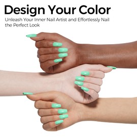 TOMICCA Green Gel Polish, Bright Green Nail Polish Gel, Soak Off UV LED Macaron Gel Polish Fast Dry, Spring Summer French Pastel Nail Art Manicure Salon DIY