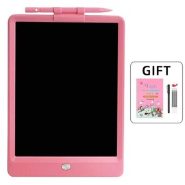 LCD Writing Tablet 10" | Kids Doodle Board with Free Practice Kit | Eye-Safe Magnetic Drawing Pad for Ages 3-8 （writing  tablet） - Color: Pink