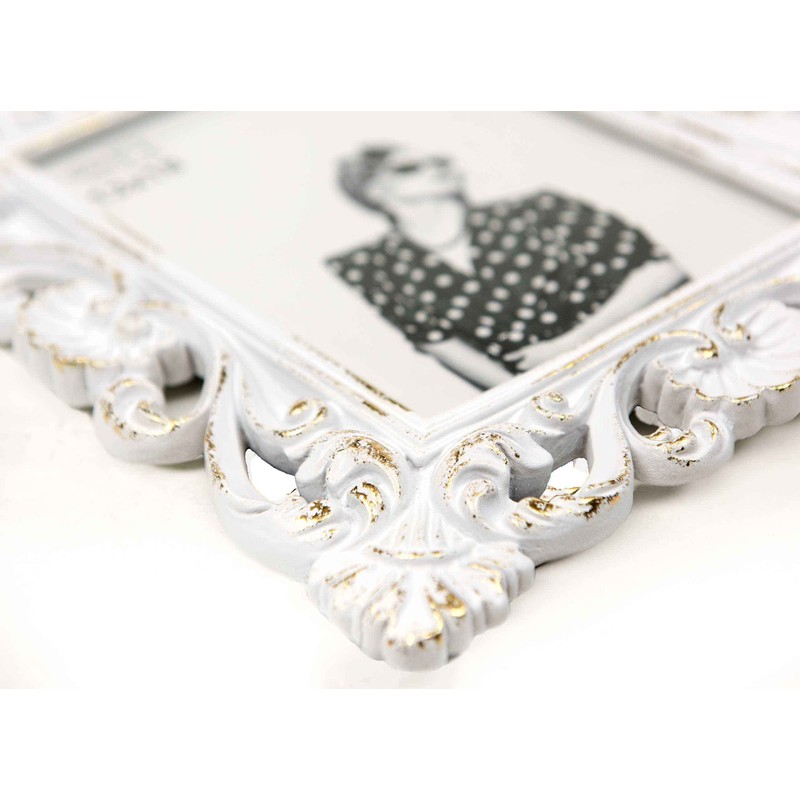 accent by nielsen Bilderrahmen, 13 x 18 cm, Holz, Weiß/Gold,