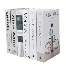 6 PCS Fashion Fake Books, Stacked Faux Books for Home Decor, Modern Decorative Book Set, Hardcover Display Books for Coffee Tables/Shelves, Bookshelf Decorations to Create a Sophisticated Atmosphere