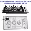 Eascookchef 2-Burners Gas Cooktop 12in Eascookchef Tempered Glass NG/LPG Convertible