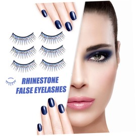 Outanaya 5pairs Exaggerated Stage Eyelashes with Diamonds Costume Lashes for Cosplay Dance Performances Parties Color for Dramatic Eye Looks