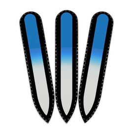 Mont Bleu Coloured Glass Nail File in Black Velvet Bag - Small and Handy - Real Tempered Glass - Handmade in the Czech Republic