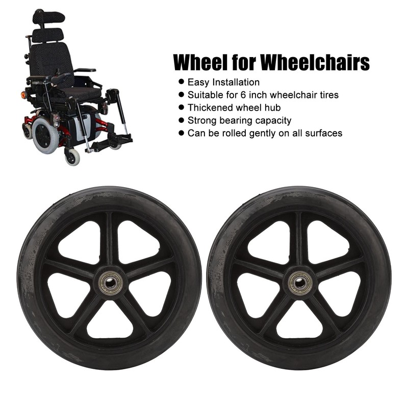2pcs Replacement Wheel Professional Black Safe PU Front Wheel Accessory